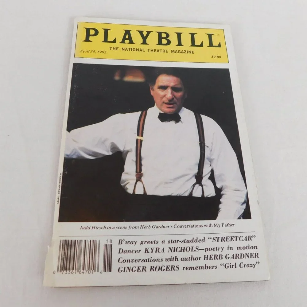 Playbill National Theatre Magazine April 1992 Judd Hirsch Ginger Rogers Blue Man - Picture 1 of 8